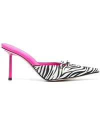 Le Silla Mules mit Zebra-Print Weiß