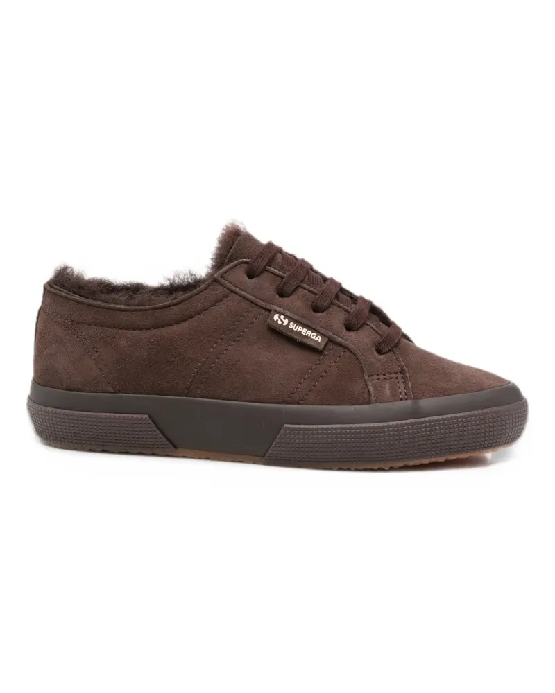 Superga shearling-lined suede sneakers - Braun Braun