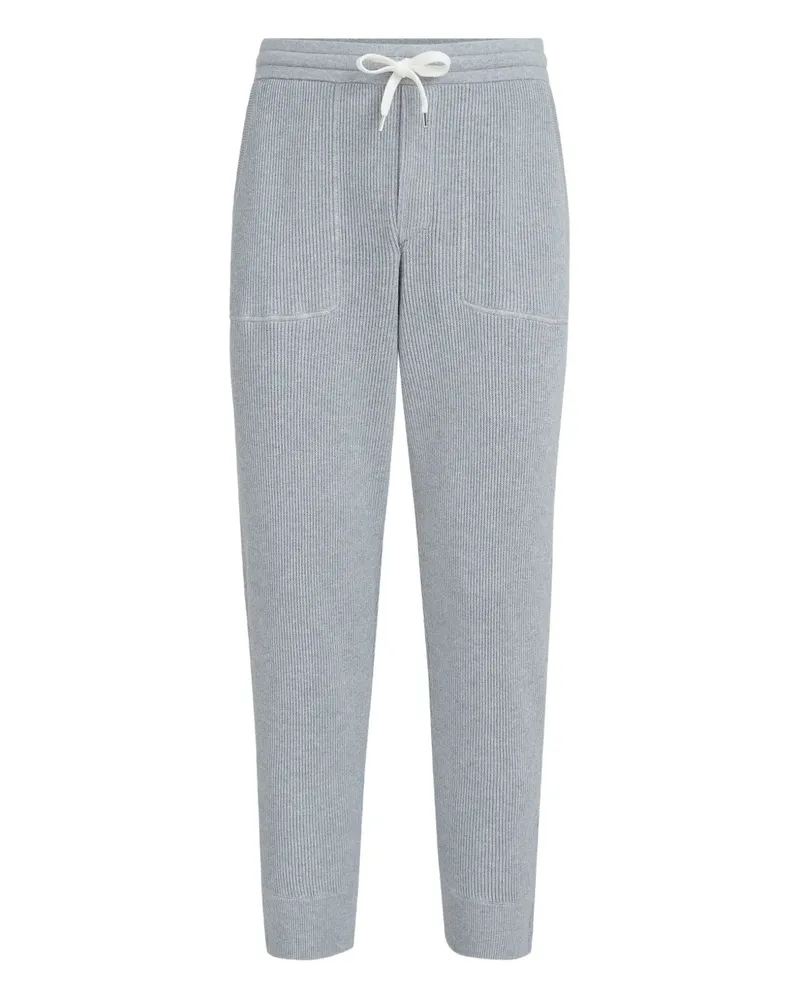 Brunello Cucinelli ribbed-knit track pants - Grau Grau