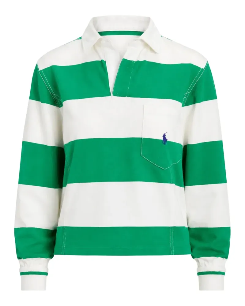 Ralph Lauren striped rugby polo top - Weiß Weiß