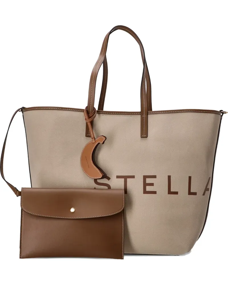 Stella McCartney Handtasche mit Logo-Print - Nude Nude