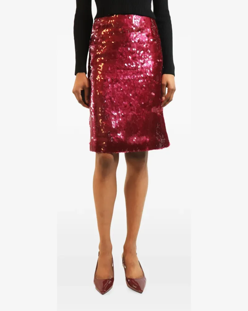16ARLINGTON sequin-embellished mini skirt - Rot Rot