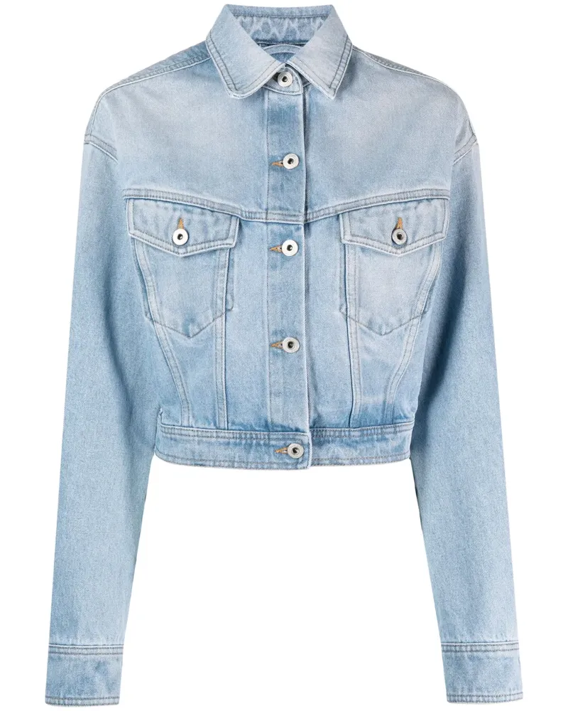 OFF-WHITE Klassische Cropped-Jeansjacke - Blau Blau