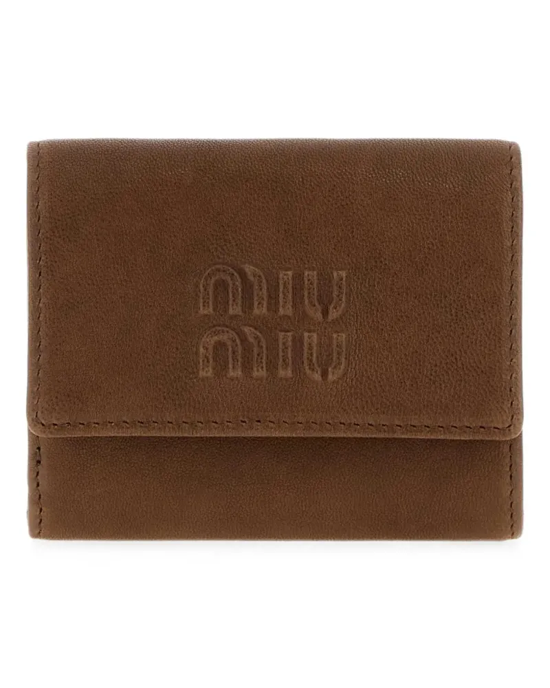 Miu Miu small nappa-leather wallet - Braun Braun