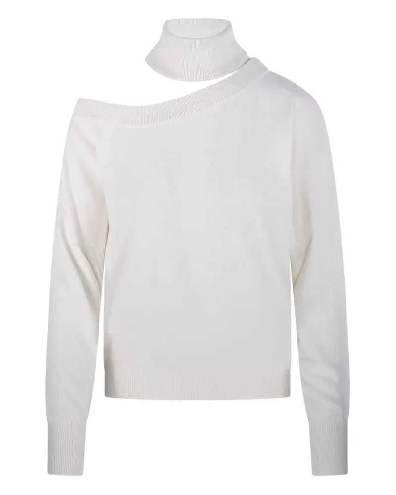 Federica Tosi Schulterfreier Rollkragenpullover - Weiß Weiß