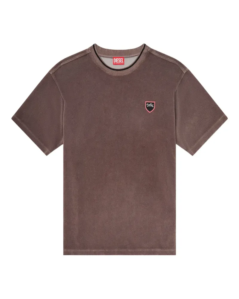 Diesel chenille T-shirt with shield patch - Braun Braun