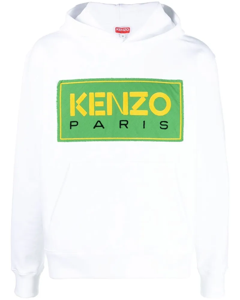 Kenzo Hoodie mit Logo-Patch - Weiß Weiß