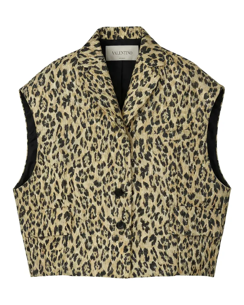 Valentino Garavani Jacquard-Weste mit Leopardenprint - Nude Nude