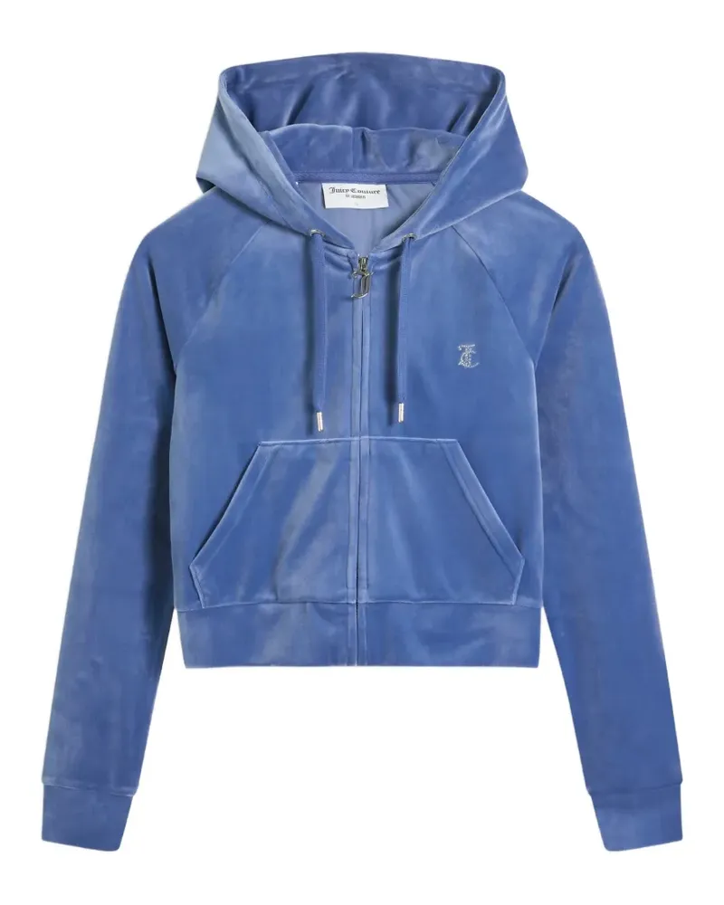 Juicy Couture Velours-Hoodie mit Diamanten - Blau Blau
