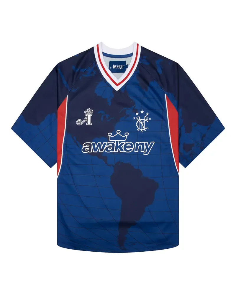 AWAKE NY Mundial Crown T-Shirt - Blau Blau