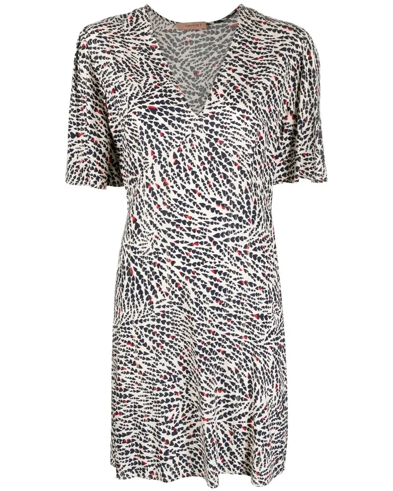 Twin-Set Midikleid mit grafischem Print - Nude Nude