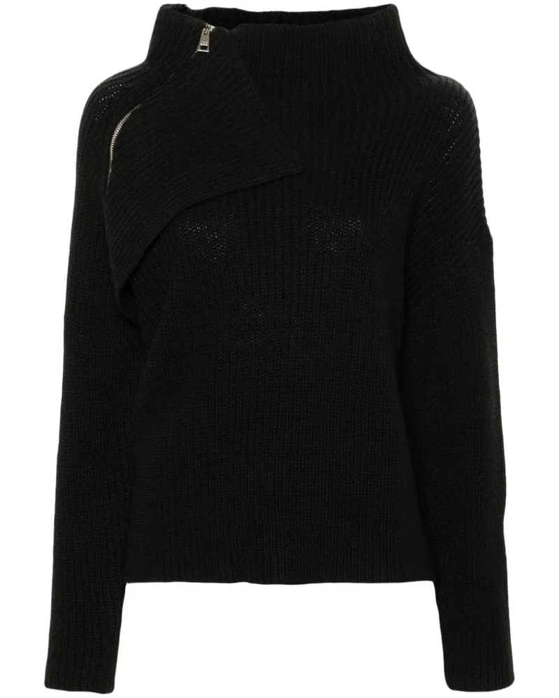 Liu Jo Gerippter Strickpullover - Schwarz Schwarz