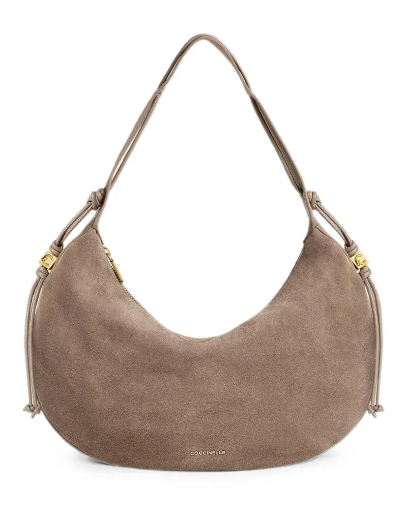 Coccinelle medium Thess suede tote bag - Nude Nude