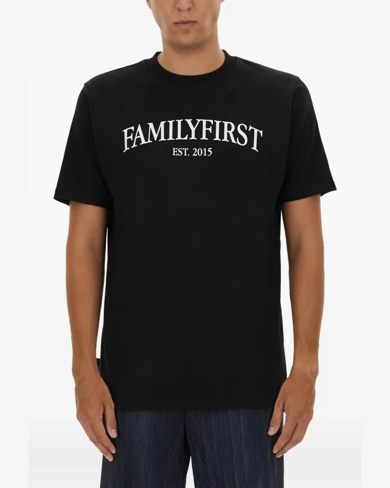 Family First T-Shirt mit Logo - Schwarz Schwarz