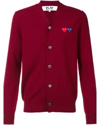 Comme des Garçons Double Heart' Cardigan Rot