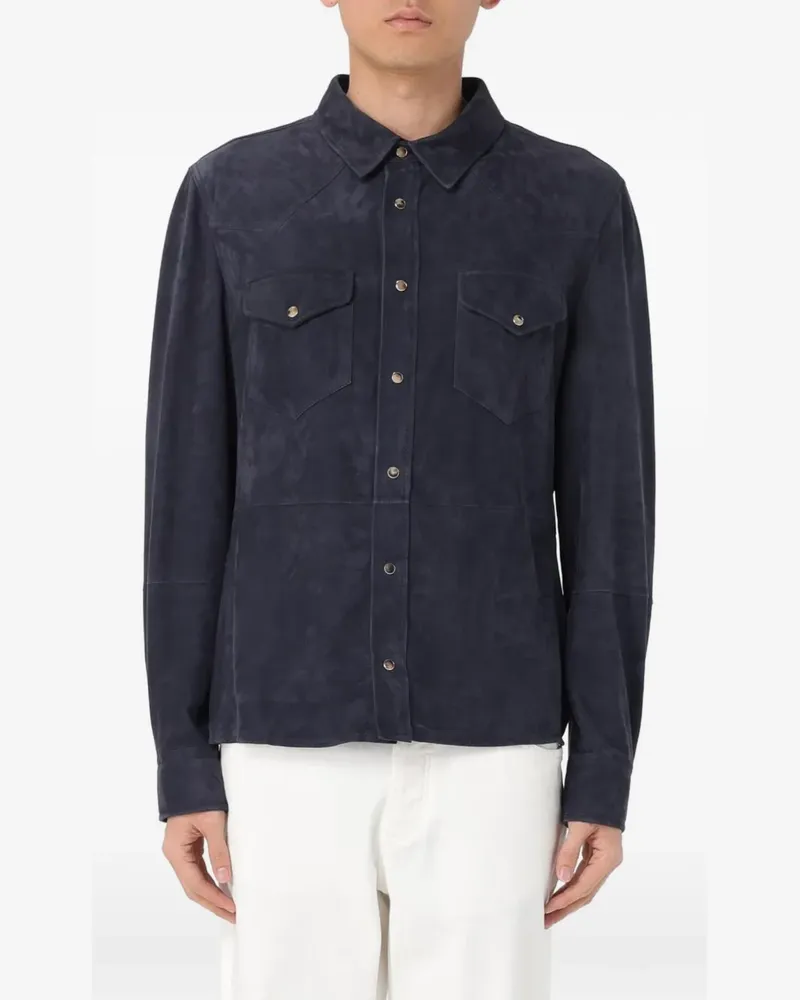 Brunello Cucinelli button-up overshirt - Blau Blau