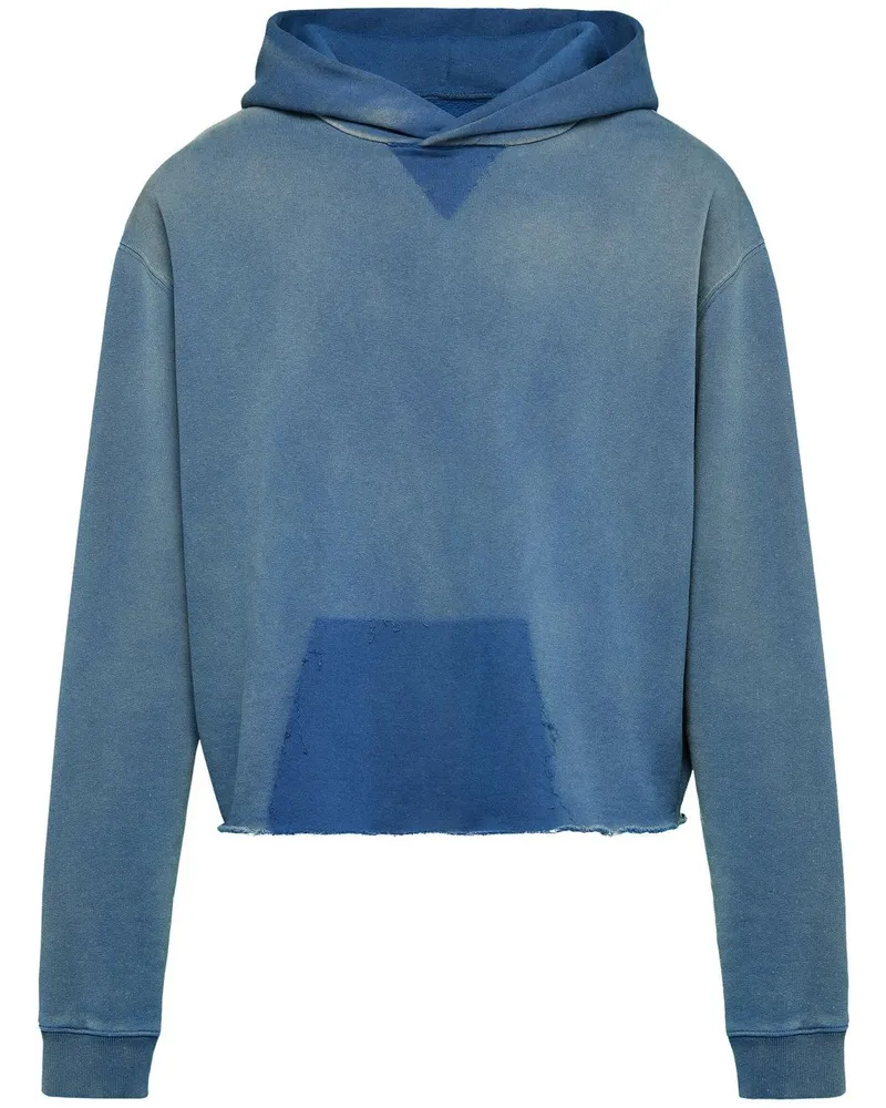 Maison Margiela Hoodie mit ungesäumten Kanten Blau