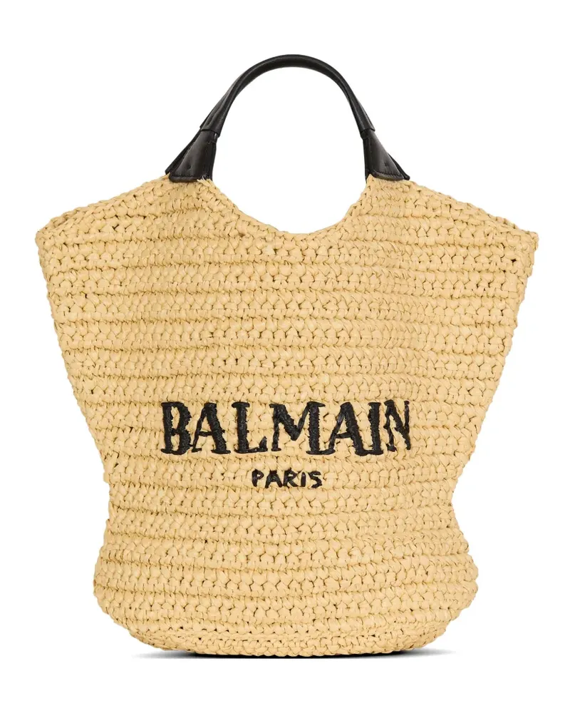 Balmain mini crochet tote bag - Nude Nude
