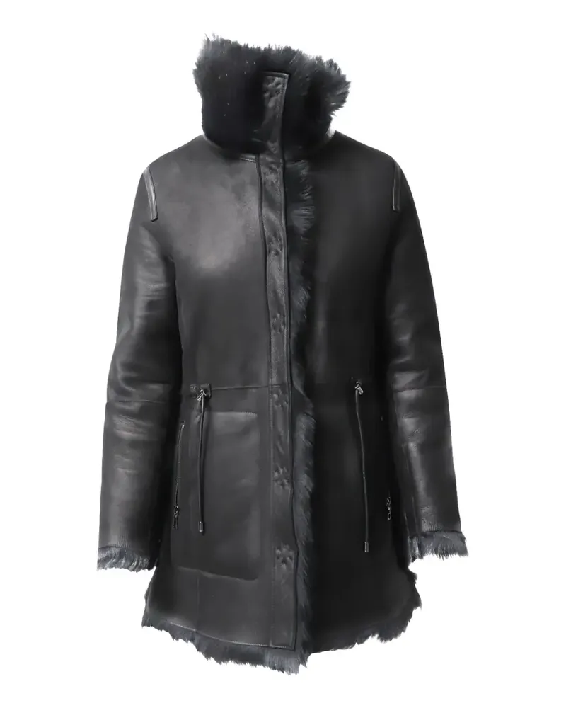 Yves Salomon Wendbarer Mantel aus Shearling - Schwarz Schwarz