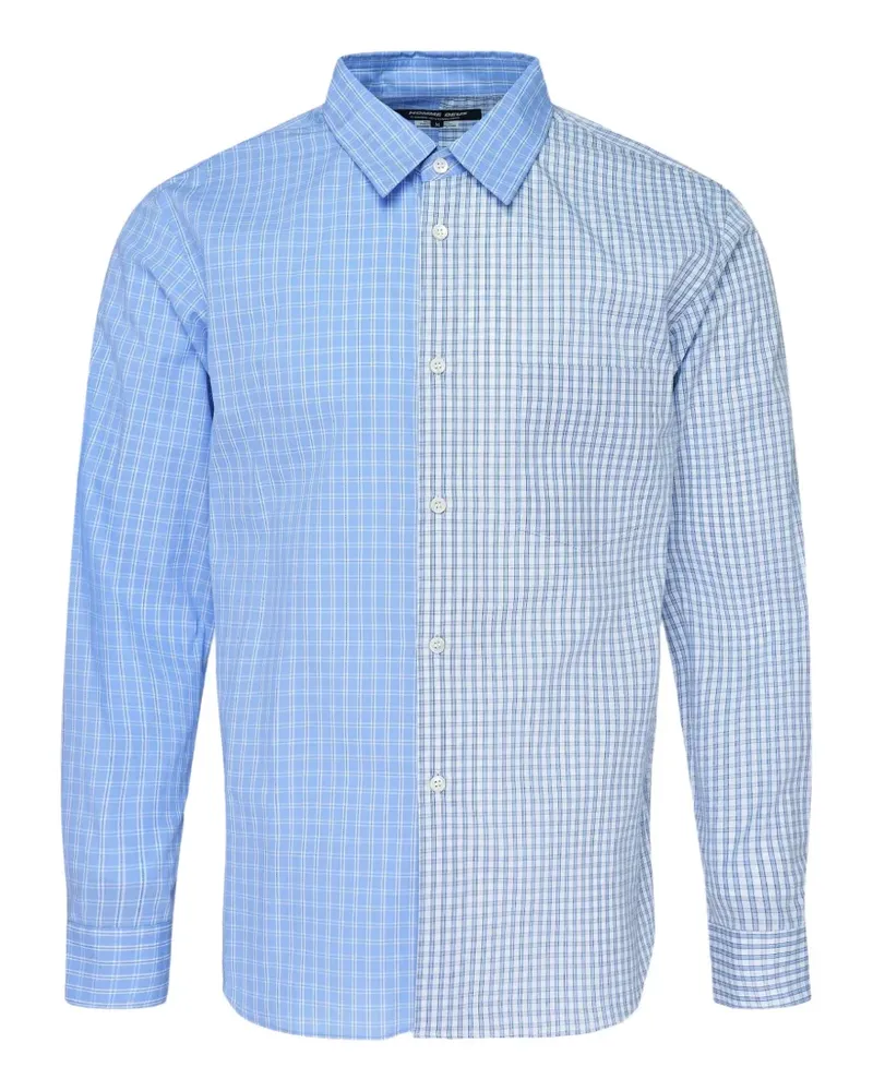 Comme des Garçons panelled checked shirt - Blau Blau