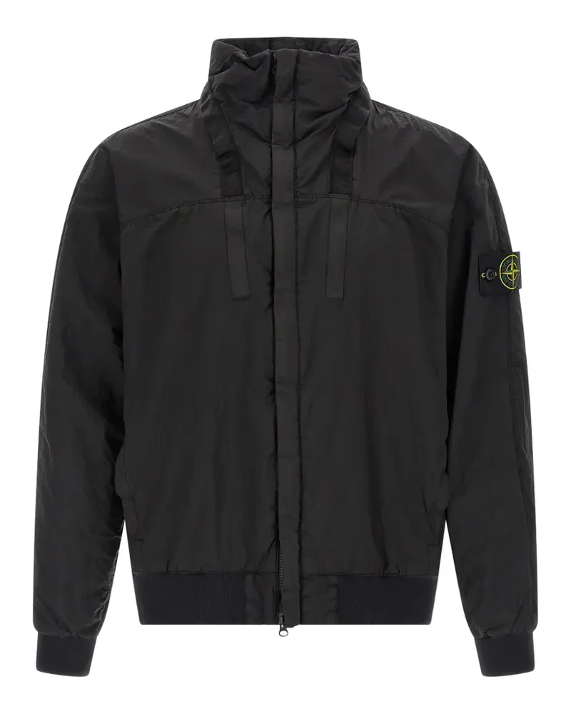 Stone Island ribbed metallic nylon bomber jacket - Schwarz Schwarz