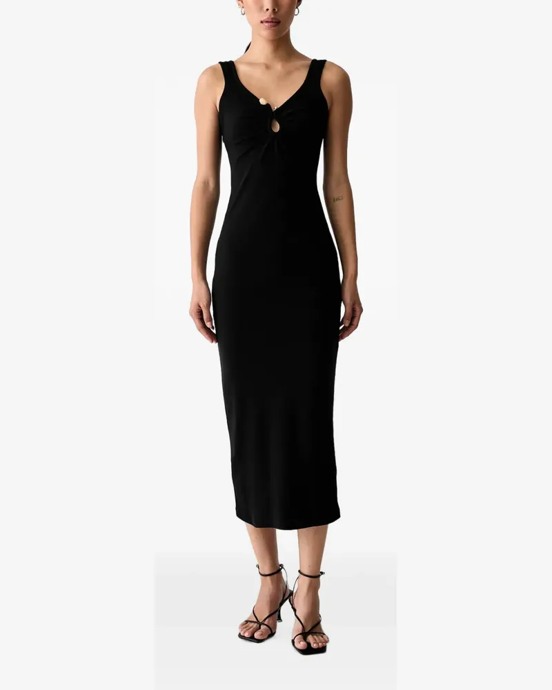 Bardot Mason bead-embellished cut-out midi dress - Schwarz Schwarz