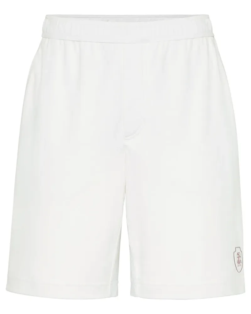 Brunello Cucinelli Shorts mit Logo-Stickerei - Weiß Weiß
