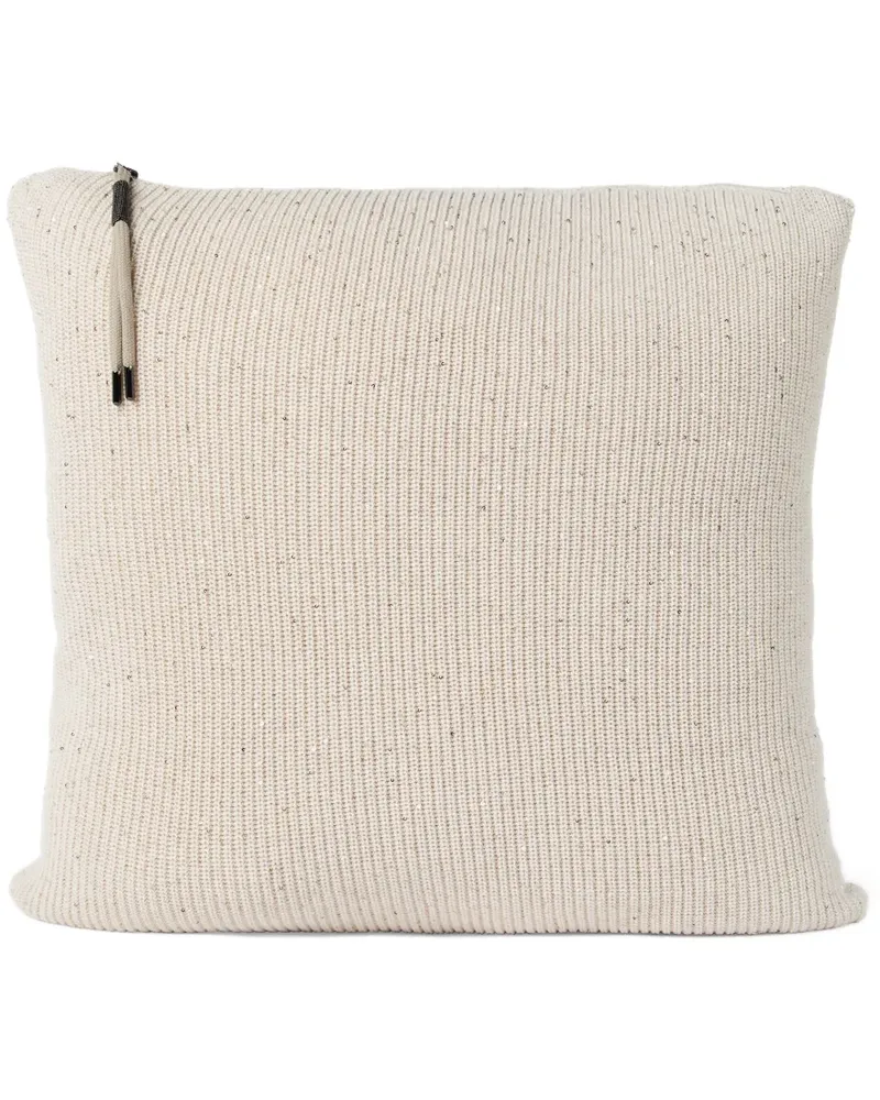 Brunello Cucinelli Gestricktes Kissen - Nude Nude