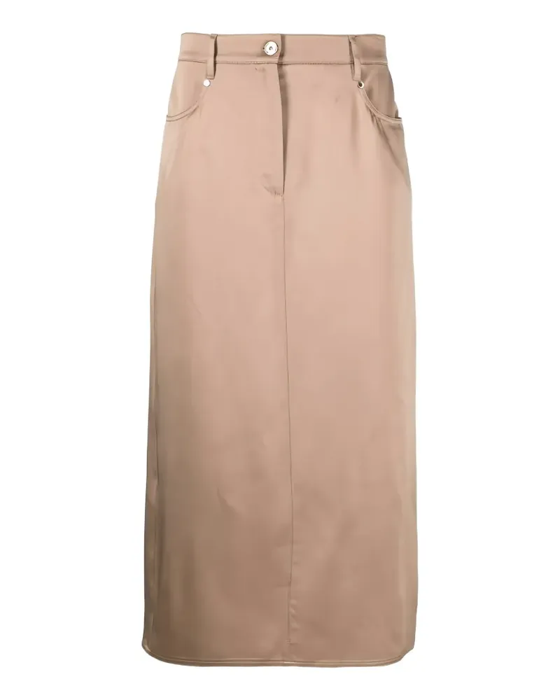 Brunello Cucinelli straight-cut midi skirt - Nude Nude