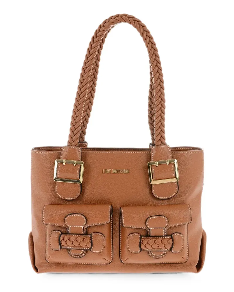 Moschino braided-handle shoulder bag - Braun Braun