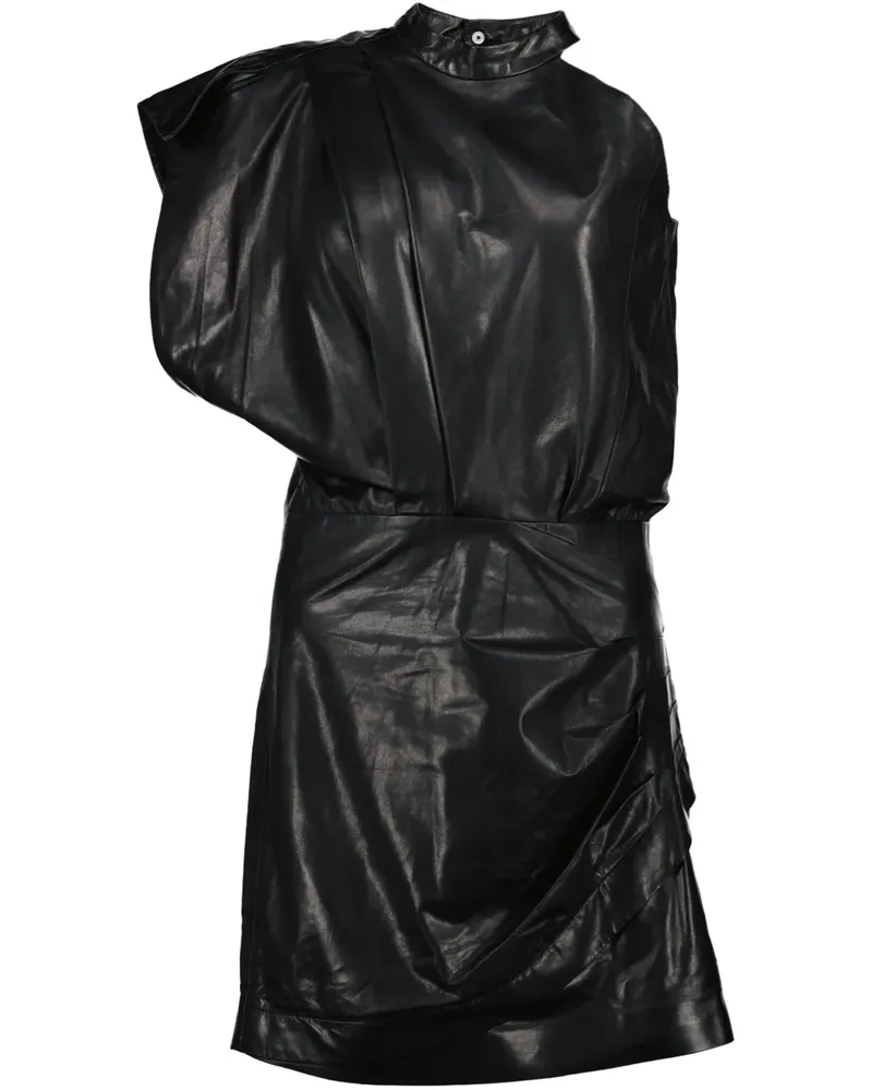IRO Kleid aus Leder - Schwarz Schwarz