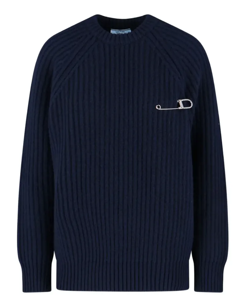 Prada Gerippter Pullover - Blau Blau