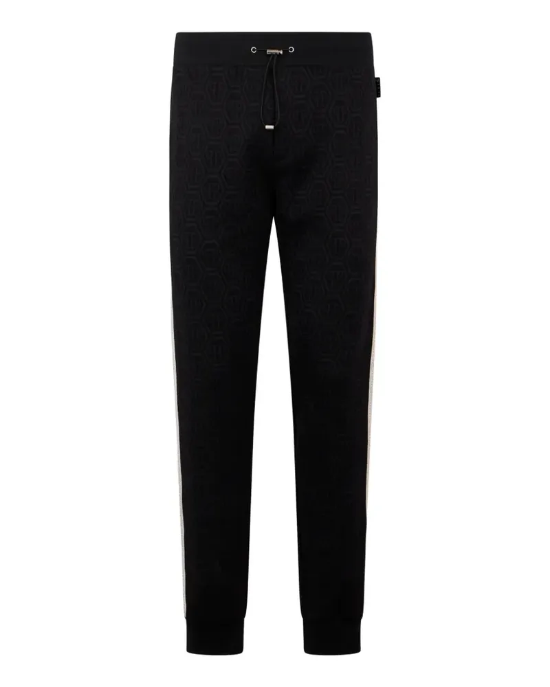 Philipp Plein jacquard monogram track pants - Schwarz Schwarz