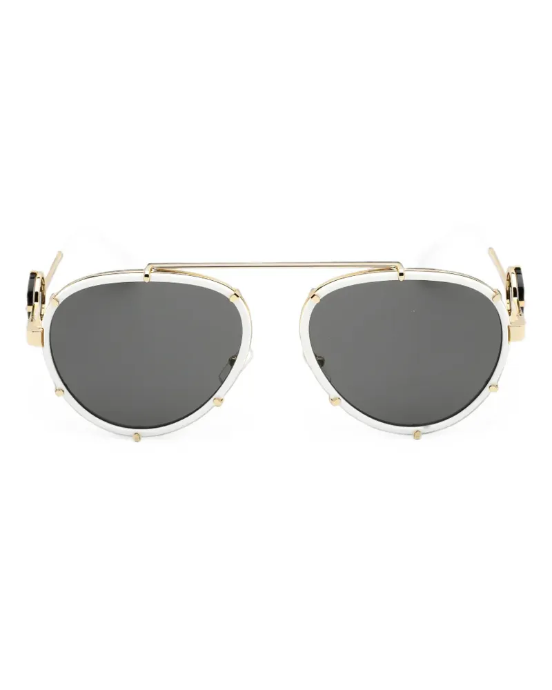 Versace Pilotenbrille mit Medusa-Motiv - Weiß Weiß
