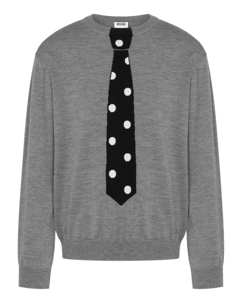 Moschino tie polka-dot sweater - Grau Grau