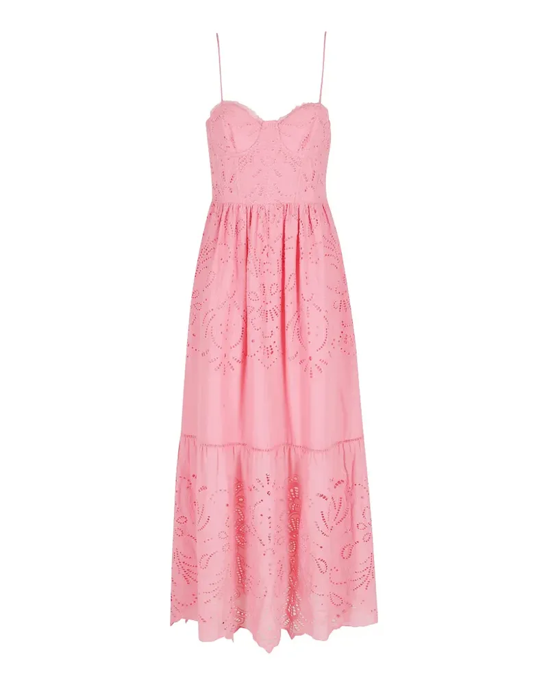 Ermanno Scervino openwork-detail midi dress - Rosa Rosa