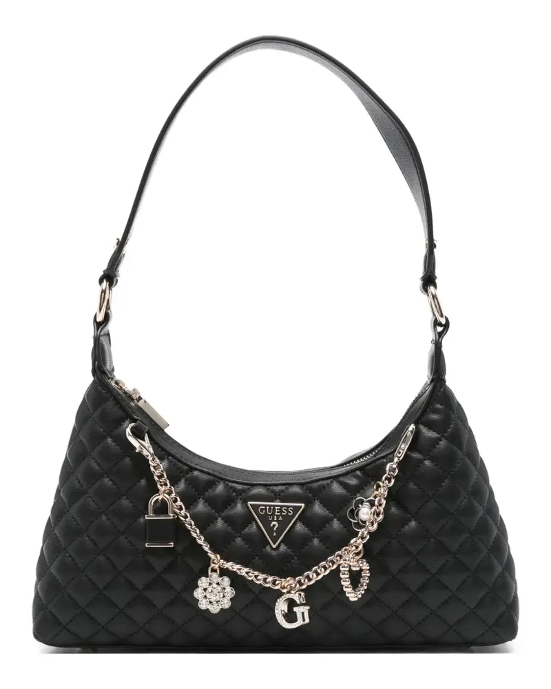Guess Gesteppte Schultertasche mit Kettendetail - Schwarz Schwarz