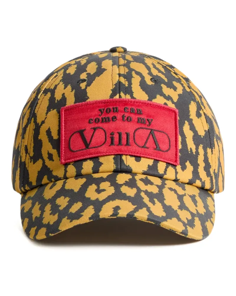 Valentino Garavani MyVilla Baseballkappe aus Animalier-Jacquard - Gelb Gelb