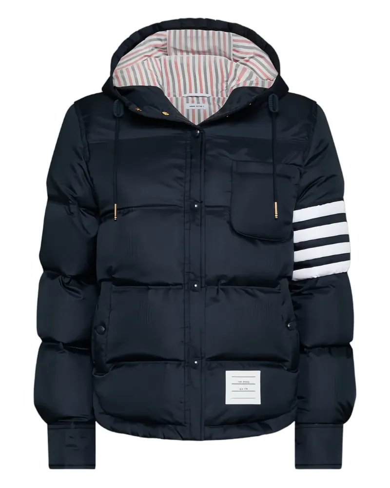 Thom Browne down hooded jacket - Blau Blau