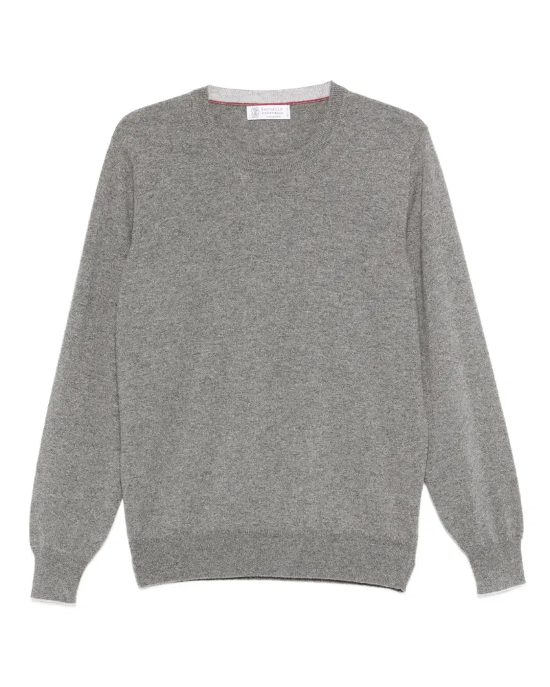 Brunello Cucinelli Kaschmirpullover mit rundem Ausschnitt - Grau Grau