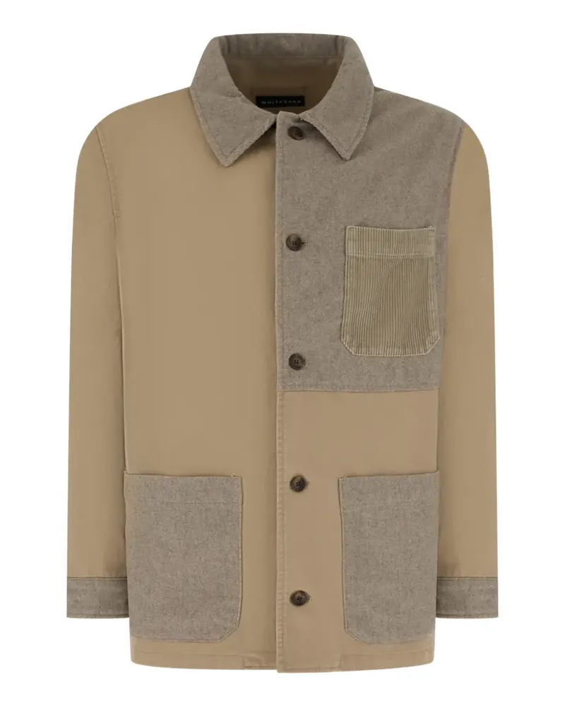 PLAN C Hemdjacke im Patchwork-Look - Nude Nude