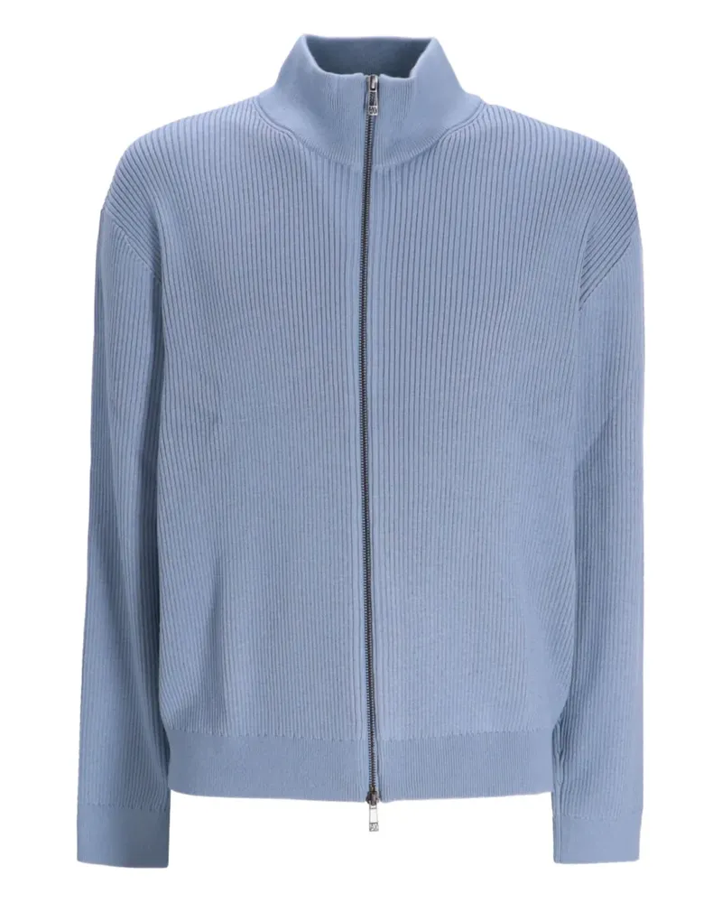 Armani Exchange Gerippter Cardigan mit Reißverschluss - Blau Blau