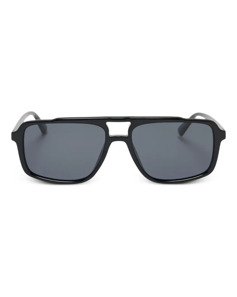 Le Specs Le Gars Sonnenbrille mit eckigem Gestell - Schwarz Schwarz