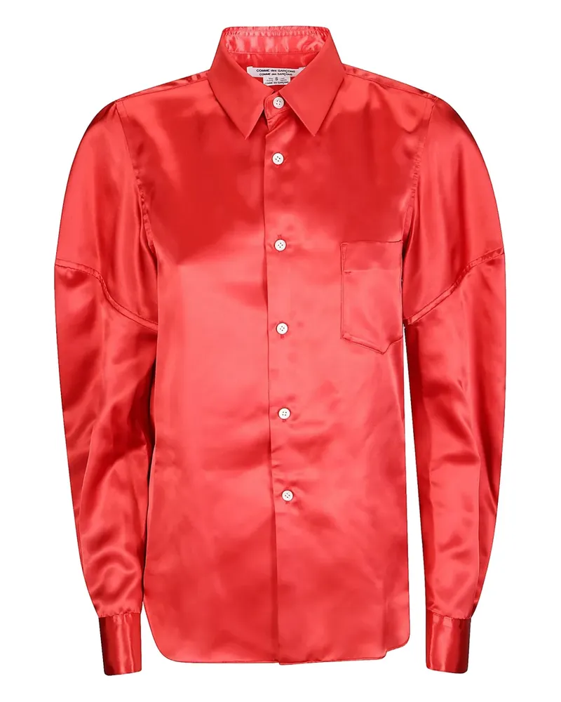 Comme des Garçons chest-pocket satin shirt - Rot Rot
