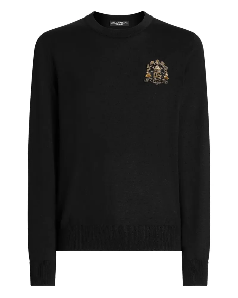 Dolce & Gabbana Sweatshirt mit Logo-Patch - Schwarz Schwarz