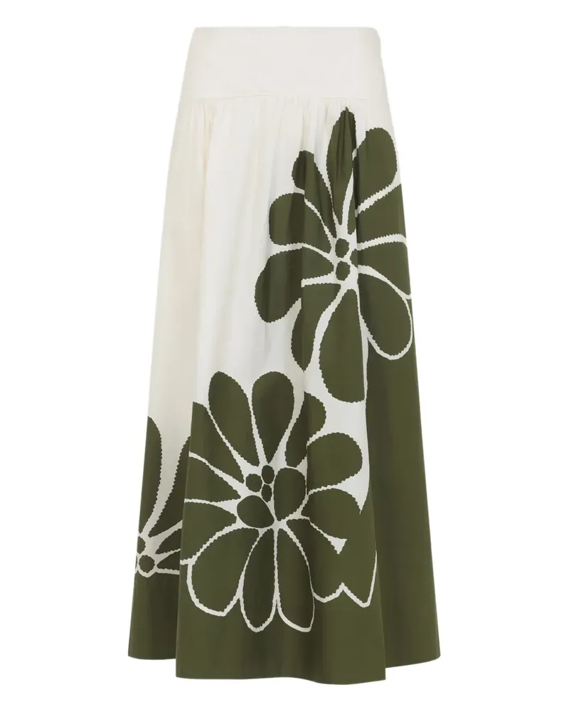 FARM Rio floral-print midi skirt - Weiß Weiß