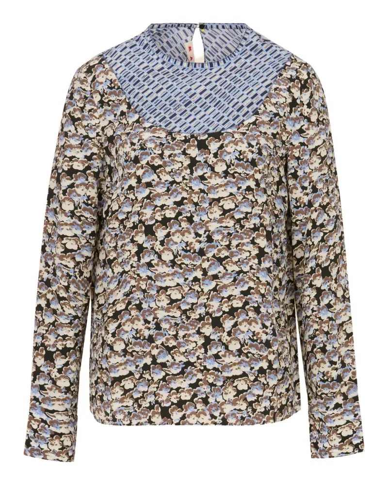 Marni Hemd mit Blumen-Print - Blau Blau