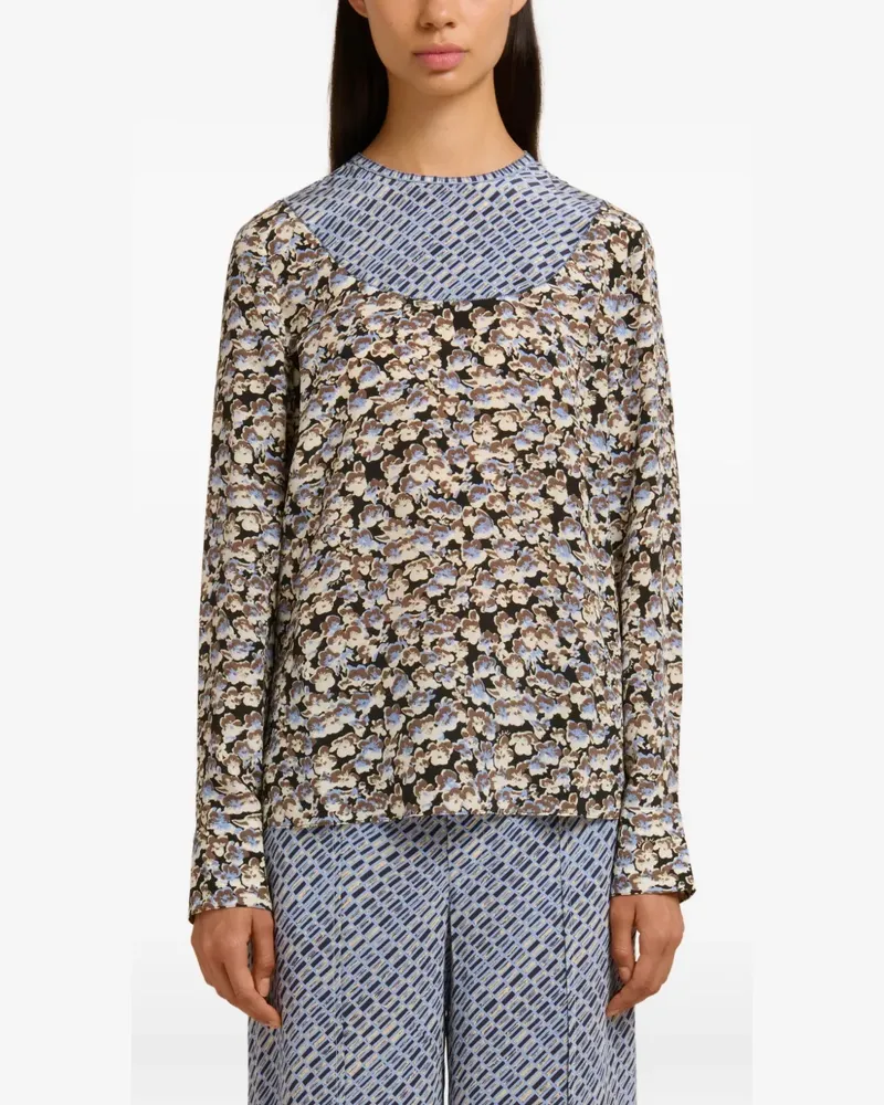 Marni floral-print long-sleeve shirt - Blau Blau