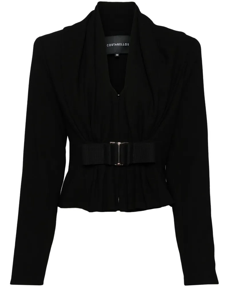 COSTARELLOS Cropped-Jacke aus Krepp - Schwarz Schwarz