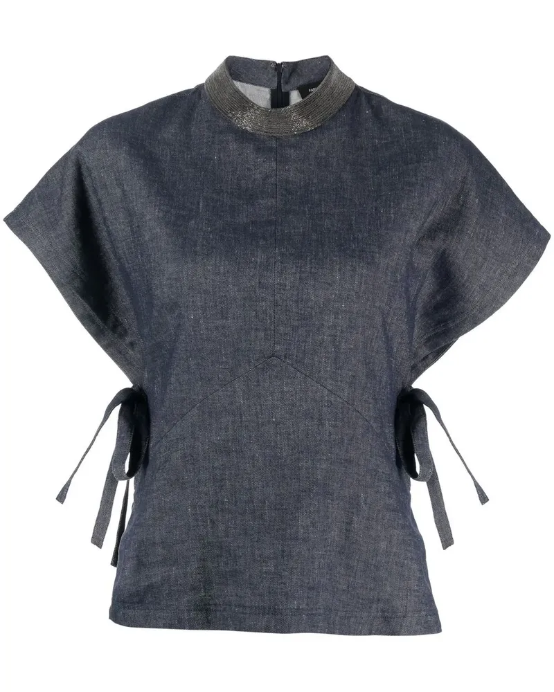 Fabiana Filippi T-Shirt mit Schnürung - Blau Blau